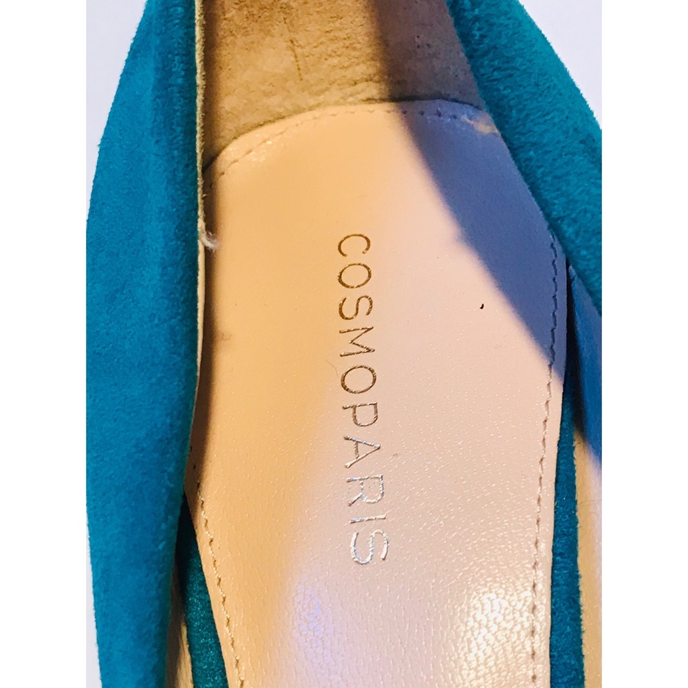 Cosmoparis Turquoise Suede Leather Heel - Picture 7 of 8